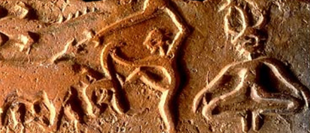 Deity Strangling Tigers Molded Tablet: The Fierce Fight of Harappa