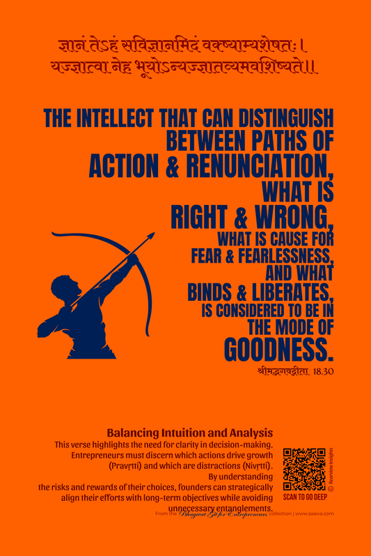 Bhagavad Gita for Entrepreneurs - BG 18.30 - Poster