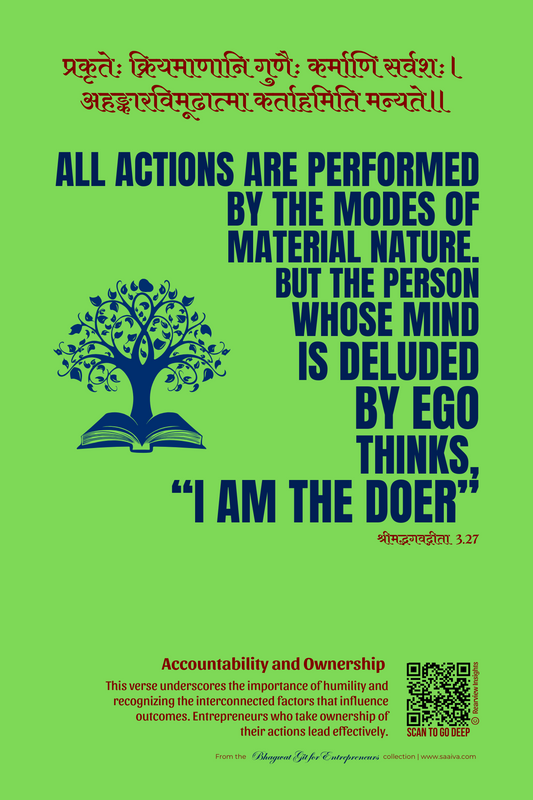 Bhagavad Gita for Entrepreneurs - BG 3.27 - Poster