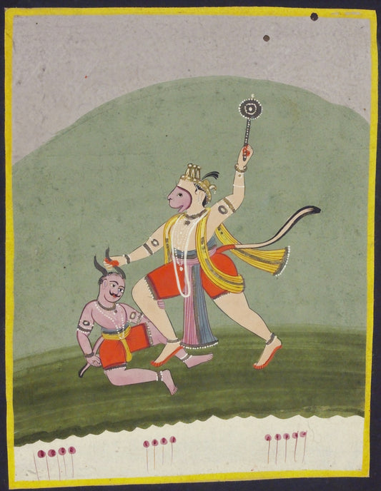 Shri Hanuman Striking a Demon